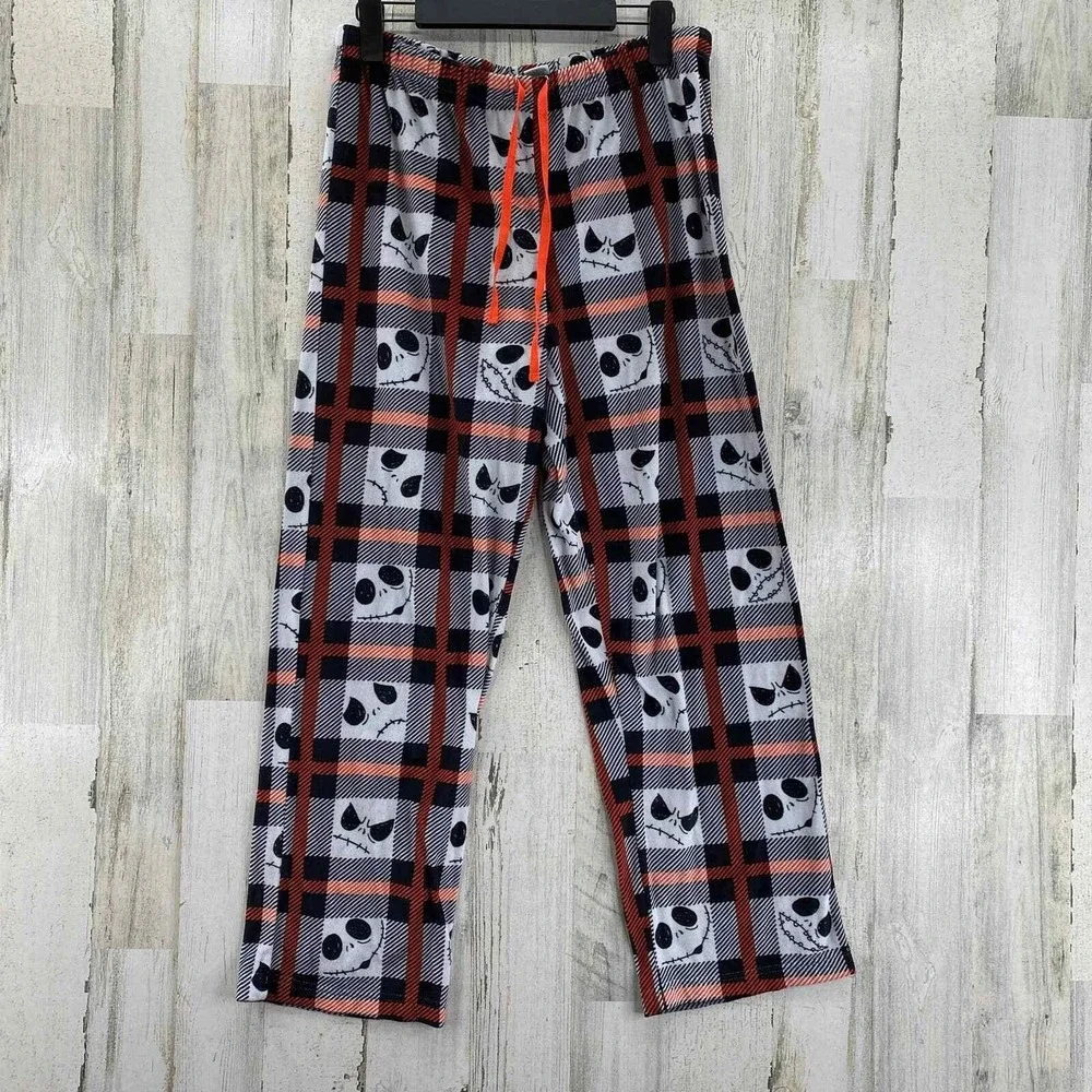 Disney Nightmare Before Christmas Pajama Pants Womens Medium White Drawstring - Picture 3 of 7